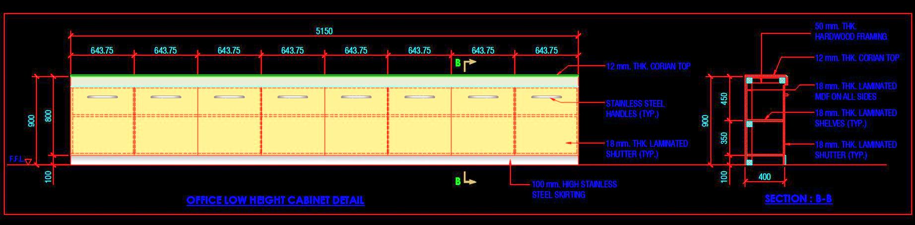 Office Storage Cabinet Design CAD DWG File